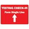 Signmission Public Safety, 5" H, 5" x 3.5", Testing Check-in Form Single Line, Testing Check-in Form Single Line OS-NS-D-35-25465 - alternate 1